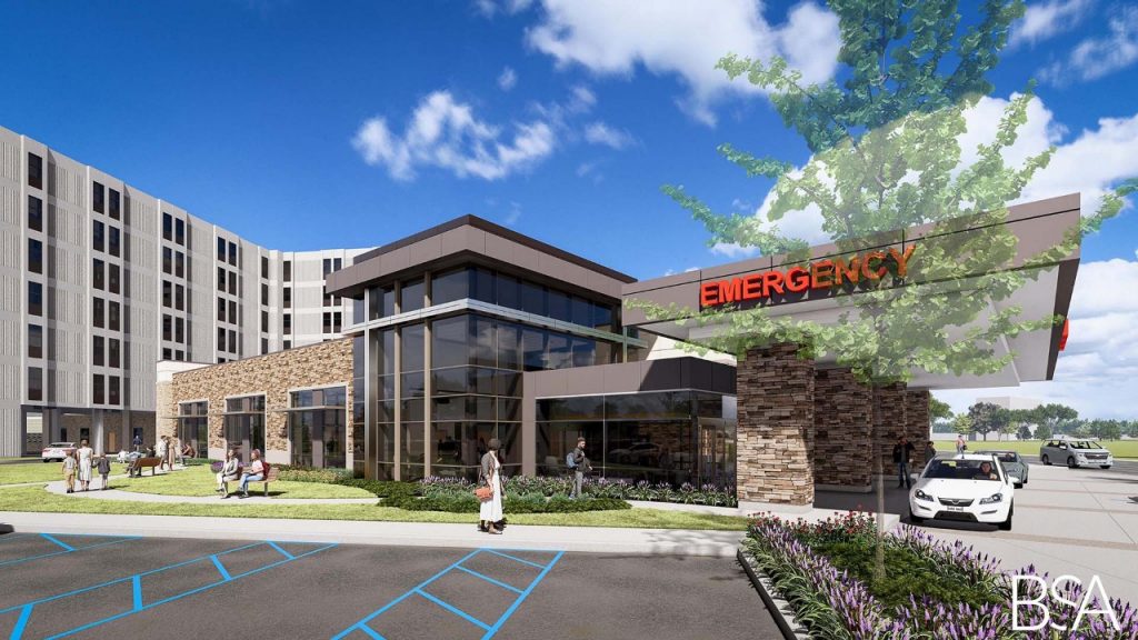 Rendering of the planned emergency department expansion at Mercy Hospital South.