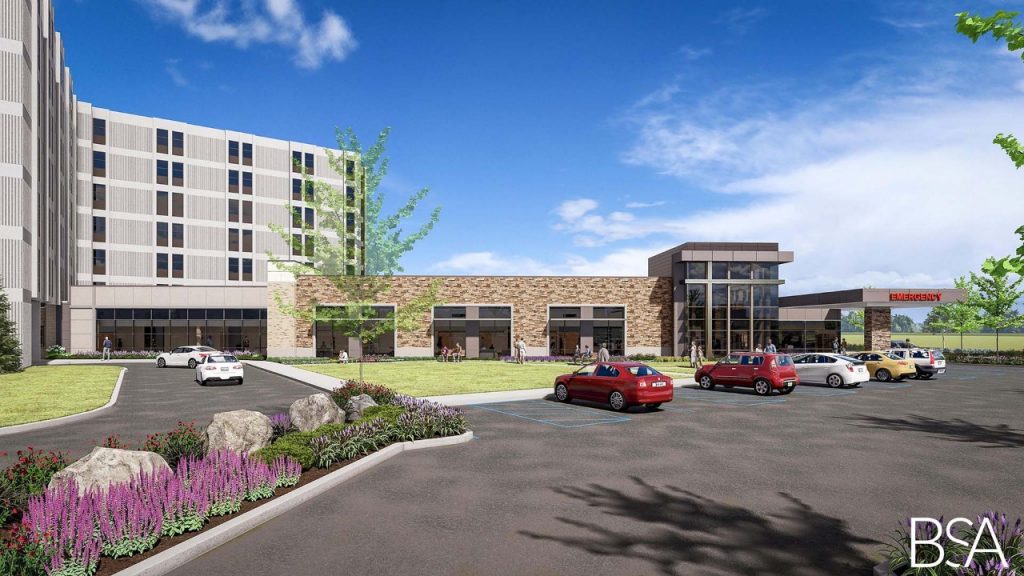 Rendering of the planned emergency department expansion at Mercy Hospital South.