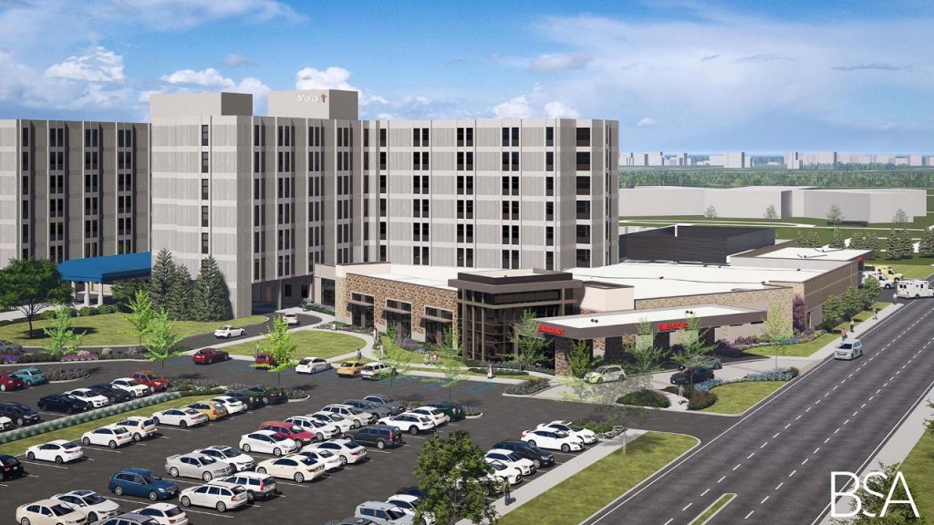 Rendering of the planned emergency department expansion at Mercy Hospital South.